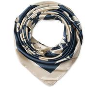 corciova Grand foulard carré pour femme - 89,9 x 89,9 cm - En soie - Cheveux bouclés - Pour dormir la nuit, 59 fleurs florales beige anthracite, 1 pièce