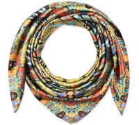 corciova Grand foulard carré pour femme - 89,9 x 89,9 cm - En soie - Cheveux bouclés - Pour dormir la nuit, 59 Totems dorés, 1 pièce