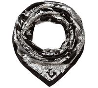 Corciova Grande écharpe carrée en soie pour femme 35 cm - Noir - Large