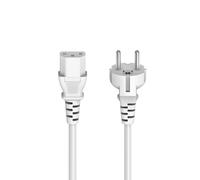 Cord. alim. pr app. frds, 3 broches av. f. mâle contact prot.,5m, blc