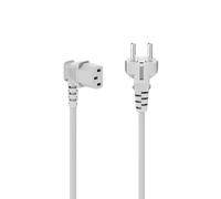 Cord. alim. pr app. froids, cdé 90°, 3 brches, f. ctact prot., 5m, blc