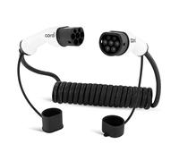 Cord Câble de Charge spiralé Type 2 vers Type 2 EV, 32 A, 22 KW, 10 m (utilisable 8 m), triphasé