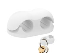 Cord Clips, Silicone Cable Holders, Pen Clips to Desk, Wall, Nightstand, Kitchen, Multipurpose Wire Keeper for Dorm Room, School, Office and Classroom Organization, Black & White