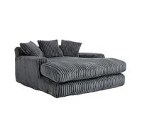 Cord Fauteuil de sol, loungefuton, design nuage, avec trois coussins, accoudoirs ergonomiques, coussin dorsal compressé, sans montage, pour salon, appartement, bureau, lire, sieste (gris foncé)