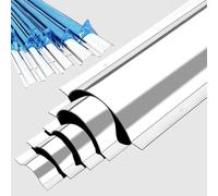 Cord Hider Wall, Heavy Duty Floor Cable Protector, Silver Stainless Steel C-Shaped Cables Raceway, Paintable Wire Management for TV & Office Wires, 39 inch Long(Inner Width 76MM (3 in))