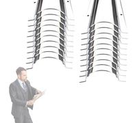 Cord Hider Wall, Paintable Stainless Steel Cable Raceway, Wire Concealer System & Channel Cover, Metal Cords Protector for Cable Management & Trip Prevention(20 PCS,Outer Width 2 2/5in)