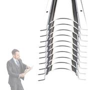 Cord Hider Wall, Paintable Stainless Steel Cable Raceway, Wire Concealer System & Channel Cover, Metal Cords Protector for Cable Management & Trip Prevention(10 PCS,Outer Width 3 1/5in)