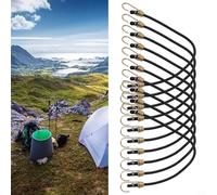 Cord Management Made Easy Lot de 20 tendeurs élastiques robustes avec crochets Noir