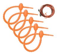 Cord Organizer Ties - 15cm/5.9inch Silicone Bag Ties Cable Straps, Elastic Silicone Reusable Zip Tiess, Length Adjustable Cord Management Strap For Travel Essentials Charging Cable Organizer