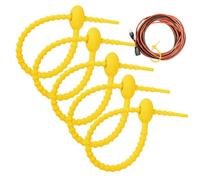 Cord Organizer Ties - 15cm/5.9inch Silicone Bag Ties Cable Straps, Elastic Silicone Reusable Zip Tiess, Length Adjustable Cord Management Strap For Travel Essentials Charging Cable Organizer