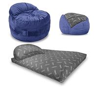 CordaRoy's Chenille Nest Pouf poire de jeu avec poches pour manette et poignée, convertible rempli de mousse, chaise longue pleine grandeur, anthracite
