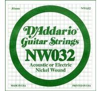D'Addario Corde pour guitare électrique NW032 – Filet rond Calibre .032 (corde seule)