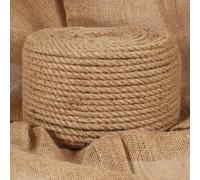 Corde 100% Jute 14 mm épaisseur 250 m Longueur Naturelle Durable pour Fixation Traction arrimage Suspension Jardinage Agriculture