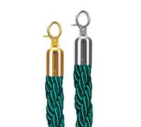 Corde À Bride En Nylon De 1.5M, 2 Pièces, For Colonne File D'attente Vœux, Concierge Bienvenue D'hôtel, Garde-corps Tête Ronde, Torsadée Pour Foule(Dark green)
