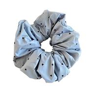 Corde à cheveux élégante en tissu noir et gris avec nœud pour femmes, tempérament, queue de cheval haute, corde à cheveux tendance (bleu)