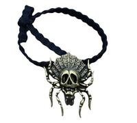 Corde à cheveux en forme de tête de mort d'Halloween - Pour adultes et filles - Série foncée - Ornement de coiffure