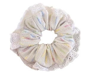 Corde À Cheveux Haute Élasticité Bordure En Dentelle Chouchou Queue De Cheval Grands Chouchous Ne Font Pas Mal Pour Les Filles Décors Attaches En Tissu Antidérapantes Cravate Colorée Pour Mince Long