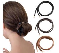 Corde à cheveux tressée en cuir français - Design polyvalent - Boucle tendance - G3D3 - Tressage unique - Cheveux haut de gamme en polyuréthane