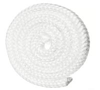 Corde à feu noire en fibre de verre de 25 m, joint de porte pour poêle à bois et à granulés, cheminées, chaudières et fours industriels (blanc, 6 mm x 4 m)