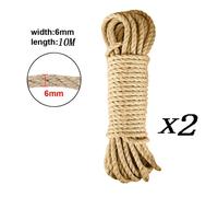 Corde À Gratter En Sisal Naturel Pour Chat,Griffe De Patte De Chat,Protecteur De Meubles,Tour D'arbre À Chat,Cadre D'escalade,Ulde Liaison Bricolage - Type 6mm-Jute(10m)2pcs