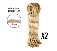 Corde À Gratter En Sisal Naturel Pour Chat,Griffe De Patte De Chat,Protecteur De Meubles,Tour D'arbre À Chat,Cadre D'escalade,Ulde Liaison Bricolage - Type 8mm-Jute(10m)2pcs #A