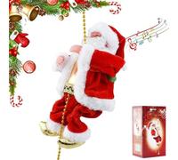 Corde à Grimper Musicale Santa Claus, 2026 Nouveau Père Noël électrique Qui grimpe à la Corde, Monte et descend, décoration Musicale Amusante pour Sapin de Noël, pour Sapin, fenêtre, Mur (1pcs)