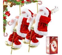 Corde à Grimper Musicale Santa Claus, 2026 Nouveau Père Noël électrique Qui grimpe à la Corde, Monte et descend, décoration Musicale Amusante pour Sapin de Noël, pour Sapin, fenêtre, Mur (2pcs)