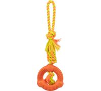 Corde à jouer avec anneau, caoutchouc naturel ø 12/41 cm orange/vert lime