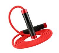 Corde à Lestée Rouge Réglable pour Fitness et Cardio | Poignées Ergonomiques Antidérapantes, Structure Solide en Silicone PVC Aluminium, Prise Ferme pour Sportifs