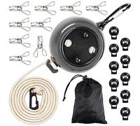 Corde à linge extensible, avec 10 boucles de maintien et 20 pinces à linge, corde à linge pour camping, voyage, vacances, extérieur/intérieur, accessoires pour buanderie, balcon, camping, camping-car