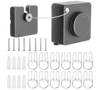 Corde à linge extensible murale extensible de 4,2 m - Longueur réglable avec régulateur de bruit - Fil en acier inoxydable - Pour montage mural, balcon, intérieur, balcon, salle de bain - Gris