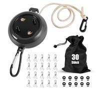 Corde à linge extensible, portable, 10 m, pour voyage, vacances, extérieur, pour salle de bain, buanderie, jardin ou voyage (noir)