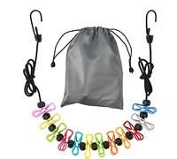 Corde à linge portable rétractable pour voyage, corde à vêtements avec 12 pinces à linge, pour intérieur et extérieur, accessoires de camping