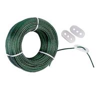 Corde à linge - PROVENCE OUTILLAGE - Acier plastifié - Tressée - Charge de rupture 546 kg - 3 tendeurs inclus