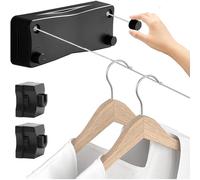 Corde à Linge Rétractable, 2 x 5,2M Double Étendoir à Linge en Acier Inoxydable pour Intérieur et Extérieur Fils à Linge,Fixation Murale,Fil a Linge Extérieur Retractable pour Balcon,Salle de Bain
