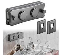 Corde à Linge Rétractable,2x5.1m Étendoir à Linge en Acier Inoxydable,Gris Fil a Linge Extérieur Retractable pour Balcon