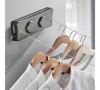 Corde à Linge Rétractable, 5.1M Acier Inoxydable Fil a Linge Extérieur Retractable, Anti-Affaissement Etendoir Linge Exterieur Retractable, Corde à Linge Murale Intérieur pour Balcon,Salle de Bain