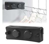 Corde à Linge Rétractable, 5.1m étendoir à Linge Rétractable Extérieur Acier Inoxydable Fil a Linge Extérieur Retractable Fil a Ligne Retractable Murale pour Chambre à Coucher, Balcon, Jardin (B)