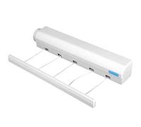 Corde à linge rétractable avec 4 fils / 5 fils - fil a linge extérieur retractable - Pour montage mural - Extensible jusqu'à 3,2 m/3,75 m - Pour intérieur et extérieur (5 fils)
