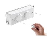 Corde à Linge rétractable de 5,1 m, Support Lavage Mural, séchage, Ligne Invisible réglable, Accessoires Salle Bain 12 * 9. ou 27.5 * 9.4 Cm(Double Line-A)