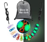 Corde à Linge Rétractable de Voyage - Corde à Linge Portable Phosphorescente - 7,5 Pieds/2,2 m pour Le Camping, l'Extérieur, la Chambre d'Hôtel ou la Croisière