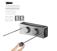 Corde à Linge Rétractable, Lavage Extensible Ligne, Double Corde De 16,8 Pieds, Corde à Linge en Acier Inoxydable Ligne De Lavage Télescopique pour Salle De Bain Extérieure Balcon Hôtel