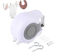 Corde à linge rétractable pour extérieur, 16,7 m, portable, coupe-vent, fournitures de maison, pour voyage, camping, camping-car, mur, croisière, douche, parapluie, jardin, balcon, sous-sol, plafond