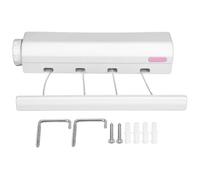 Corde a Linge Retractable,Séchoir à Linge Mural rétractable,étendage à linges Mural,Corde à Linges rétractable pour intérieur et extérieur,Cordes à Lingess Exterieur 4 Fils de 3,2mètres