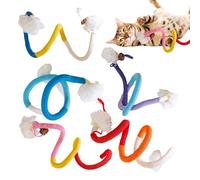 Corde à mâcher pour chat - Nettoyage des dents - Corde colorée à l'herbe à chat - 5X - Fournitures interactives réutilisables pour animaux de compagnie - Jouet pour chat pour l'ennui