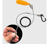 Corde à poisson avec câble en acier inoxydable enduit résistant Flotteurs en mousse PVC orange vif et clip à dégagement rapide (6 m)