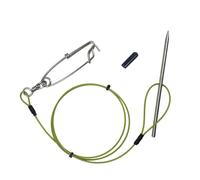 Corde à poisson, fermoir robuste, matériau en caoutchouc en acier inoxydable, câble de cordon, verrou de poisson vivant, ligne sécurisée, pour eau salée, eau douce, bateau, pêche sous-marine