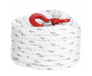 Corde à poulie polypropylène avec crochet - diamètre 20 mm - 50 mètres CORDERIE MESNARD