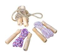 Corde à Saut 3 Pièces en Bois Légère et Portable, Réglable | Poignées en Bois, Corde Polyester Robuste, Usage Intérieur ou Extérieur, Convient aux Couleur Aléatoire Plusieurs styles