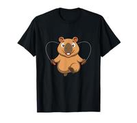 Corde à Sauter Capybara Dessin animé Mignon Cochon d'eau Fitness Design T-Shirt